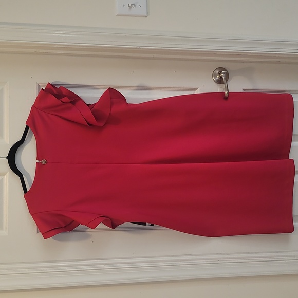 Plus Size Luxury Tommy Hilfiger Career Cocktail Party Red Dress Size 18 W - Picture 3 of 15